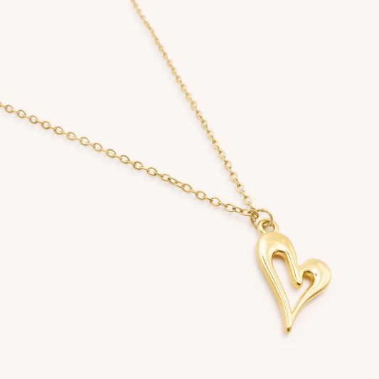 30N1613G - Open Curved Heart Fine Necklace