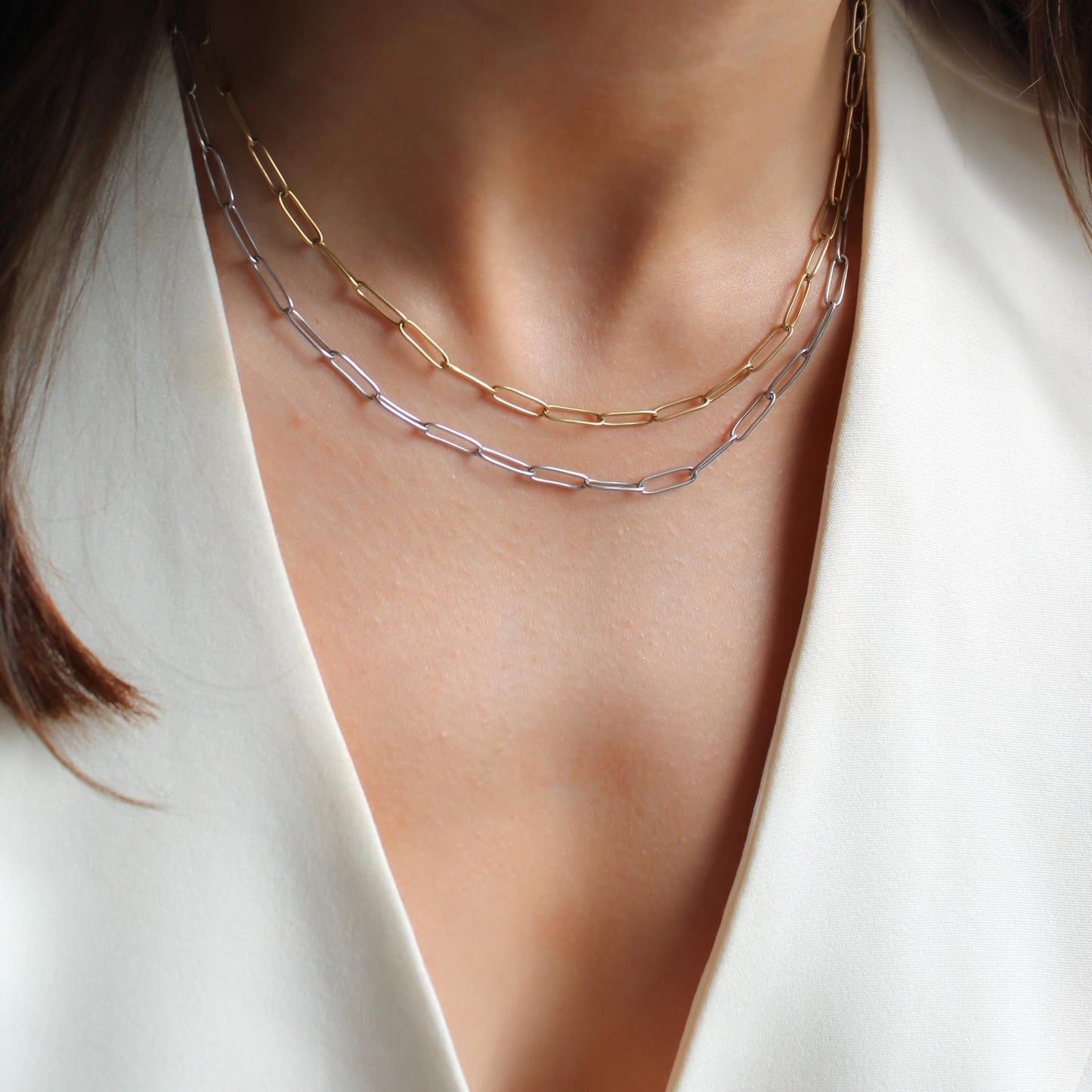 30N1825 - Paperclip Necklace, Silver