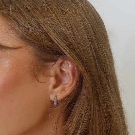 30E3114 - Atlas Chunky Hoops, Silver