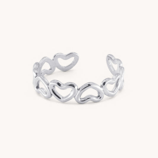 30R5171G - Linked Heart Ring, Silver