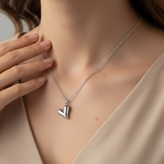 30N1620 - Celine Heart Fine Necklace, Silver