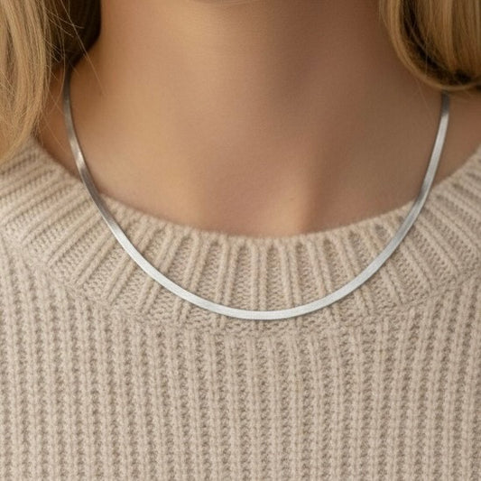 30N1012 - Dillion Snake Chain Necklace, Silver