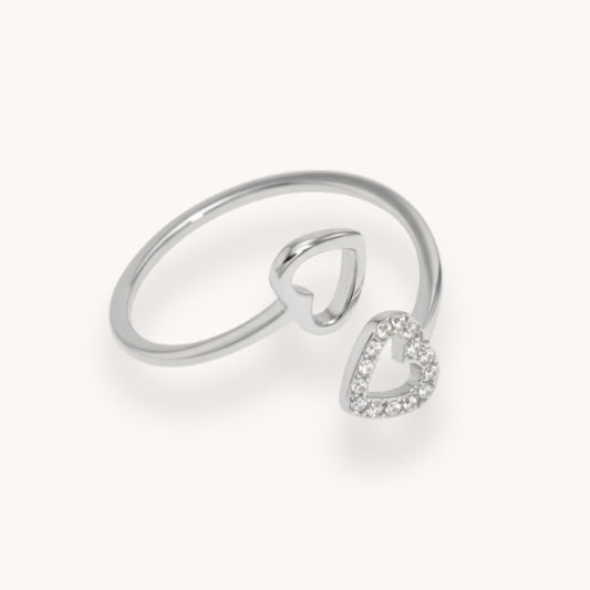 30R5172 - Halo Heart Ring, Silver