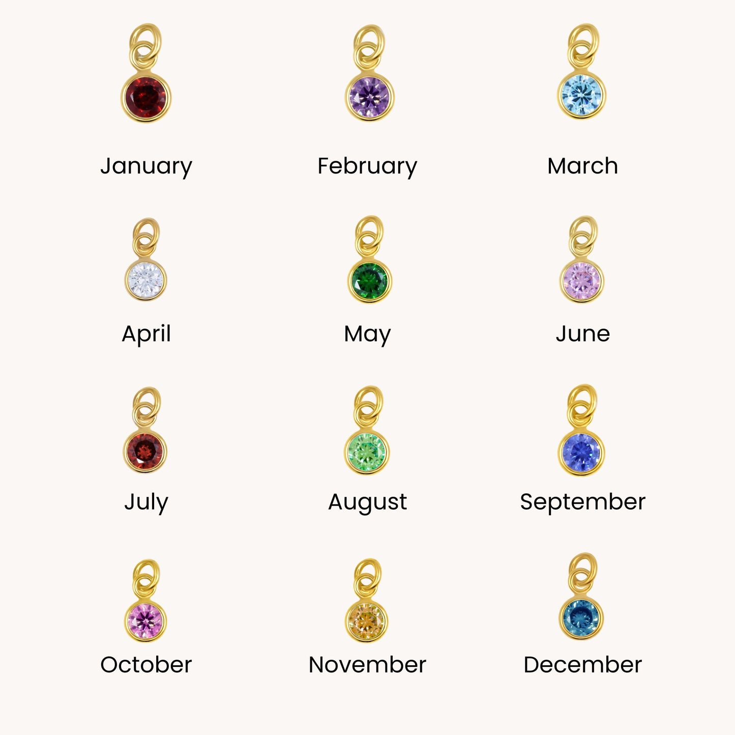 30E3185G - Birthstone Huggie Hoops, Gold