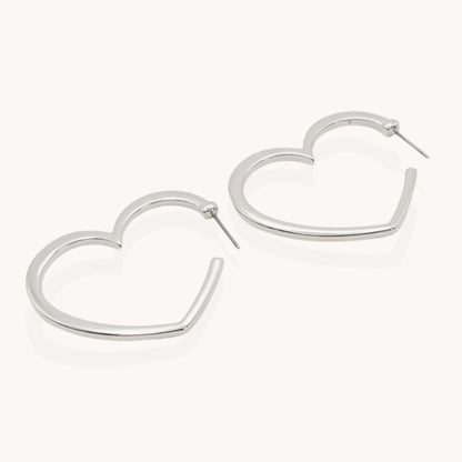 30E3353 - Heart Hoops, Silver
