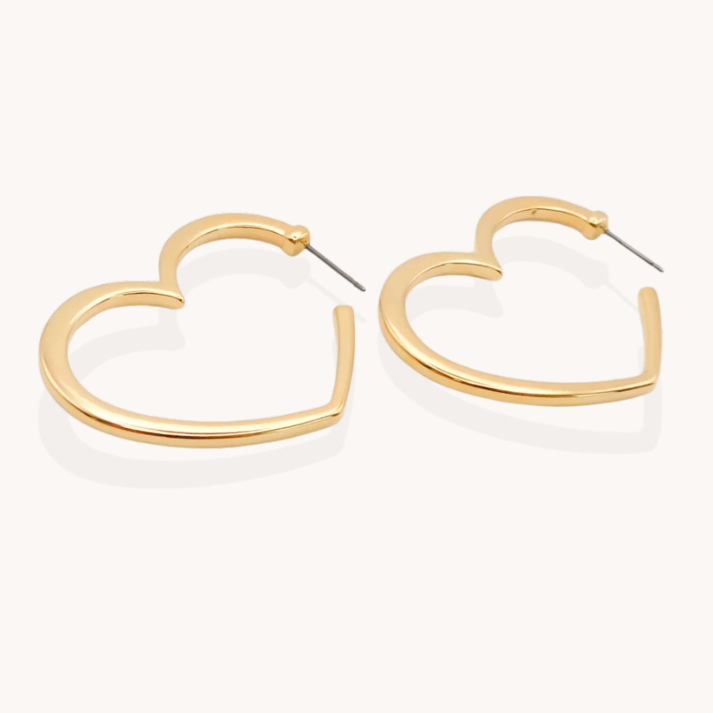 30E3353G - Heart Hoops, Gold