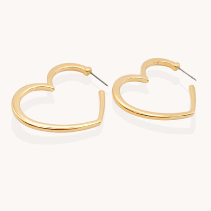30E3353G - Heart Hoops, Gold
