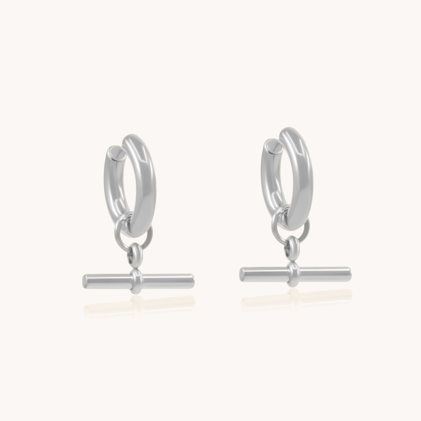30E3134 - T-bar Chunky Hoops, Silver
