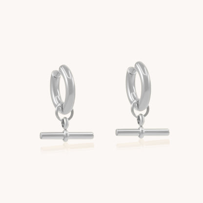 30E3134 - T-bar Chunky Hoops, Silver