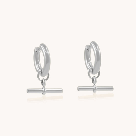 30E3134 - T-bar Chunky Hoops, Silver