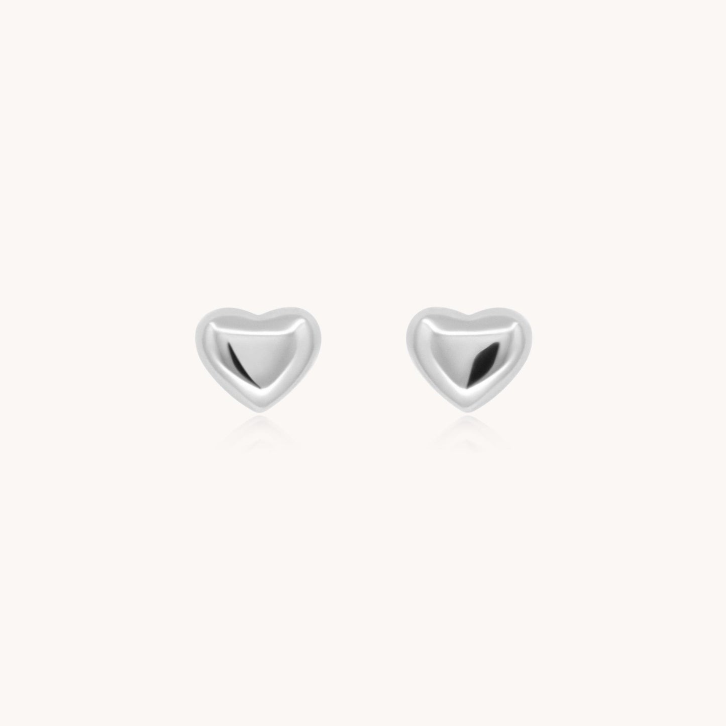 30E3309 - Mini Heart Stud Earrings, Silver