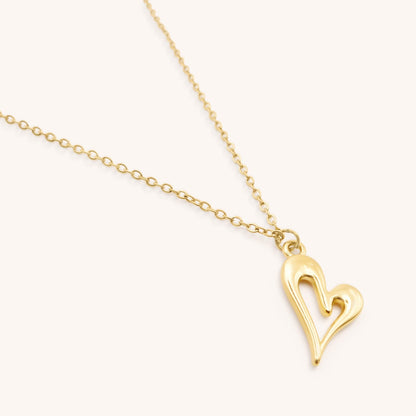 30N1613G - Open Curved Heart Fine Necklace
