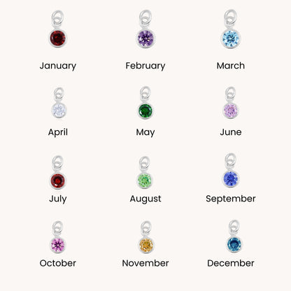 30N1869 - Classic Heart and Birthstone Long Link Necklace in Silver