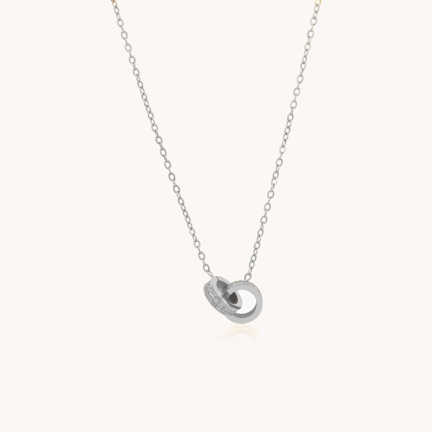 30N1020 - Forever Linked Crystal Necklace, Silver