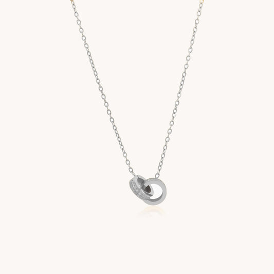 30N1020 - Forever Linked Crystal Necklace, Silver