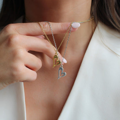 30N1613G - Open Curved Heart Fine Necklace