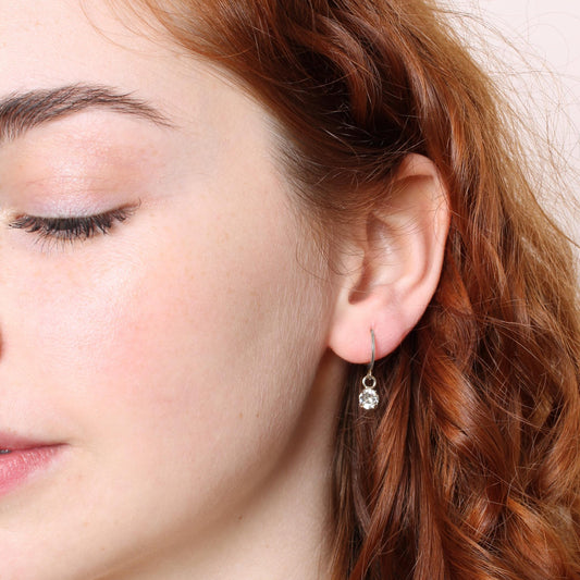 30E3185 - Birthstone Huggie Hoops, Silver