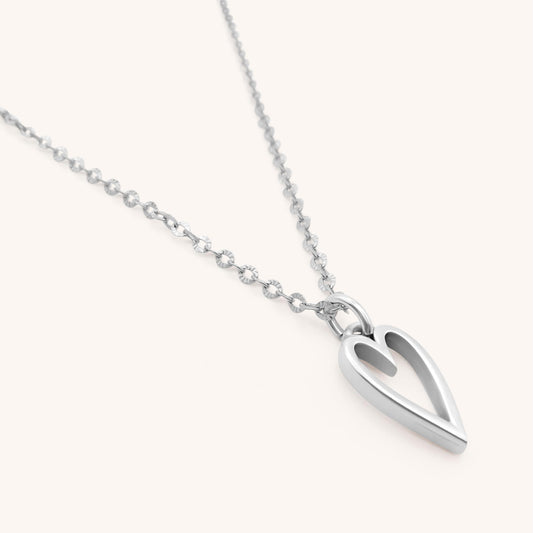 30N1605 - Mini Open Heart Fine Necklace, Silver