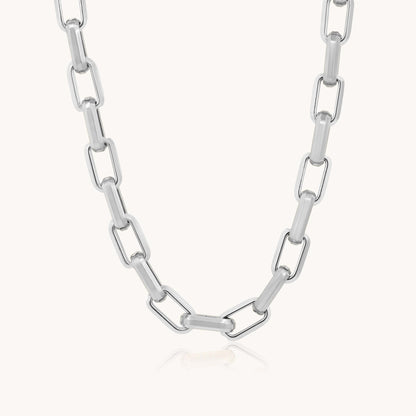30N1300 - Square Link Necklace, Silver