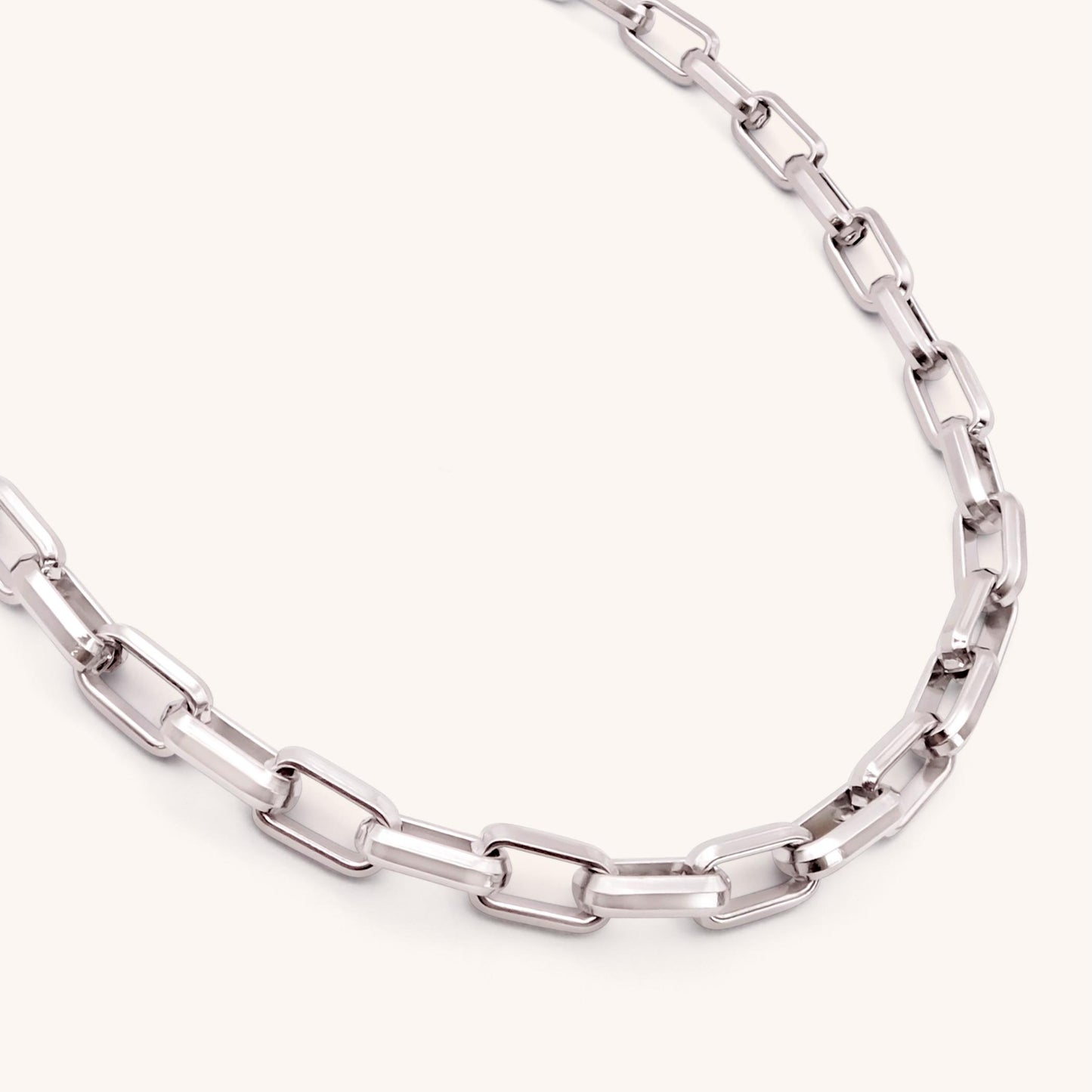 30N1300 - Square Link Necklace, Silver
