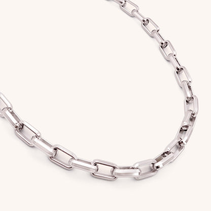 30N1300 - Square Link Necklace, Silver
