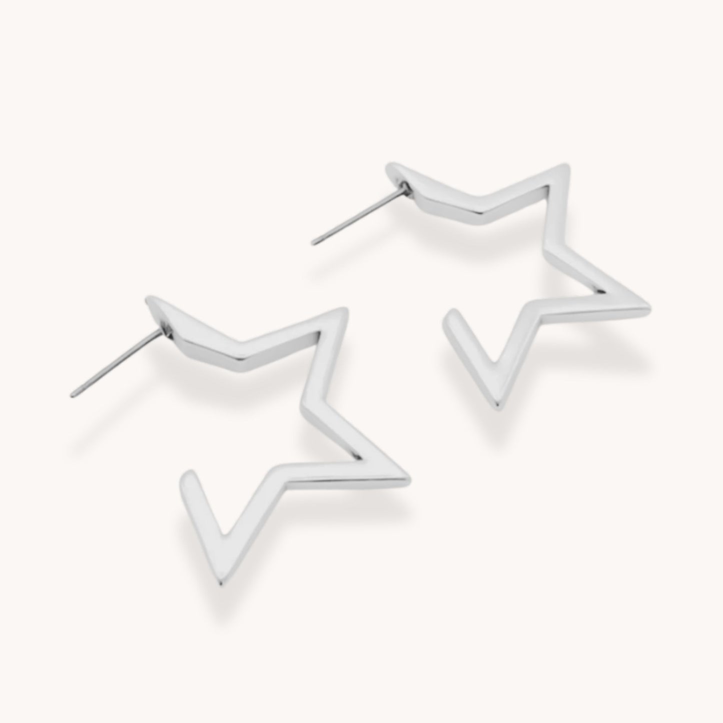 30E3352 - Star Hoops, Silver