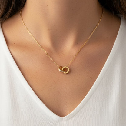 30N1020G - Forever Linked Crystal Necklace, Gold