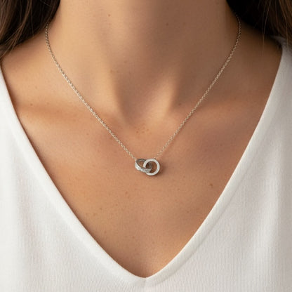 30N1020 - Forever Linked Crystal Necklace, Silver