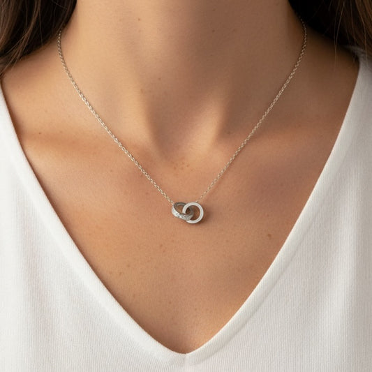 30N1020 - Forever Linked Crystal Necklace, Silver