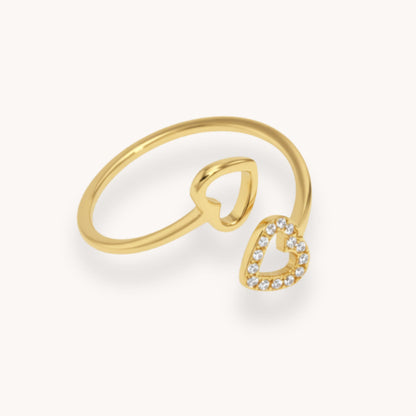 30R5172G - Halo Heart Ring, Gold