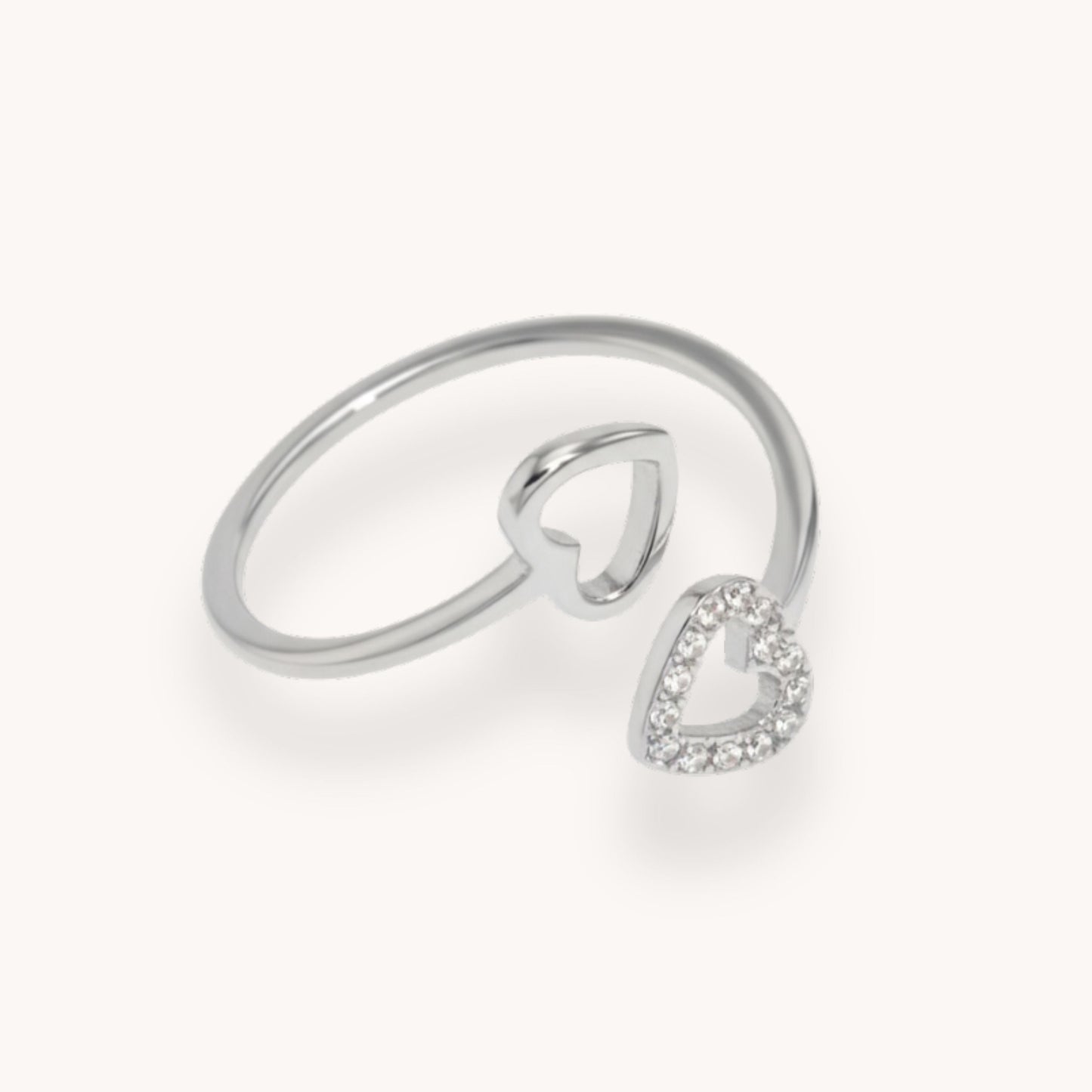 30R5172 - Halo Heart Ring, Silver
