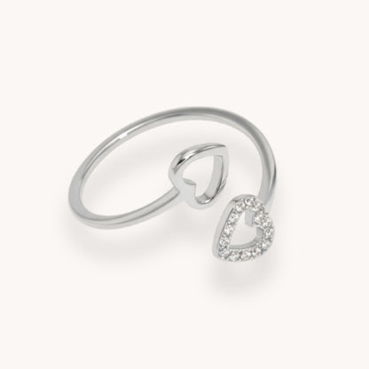 30R5172 - Halo Heart Ring, Silver