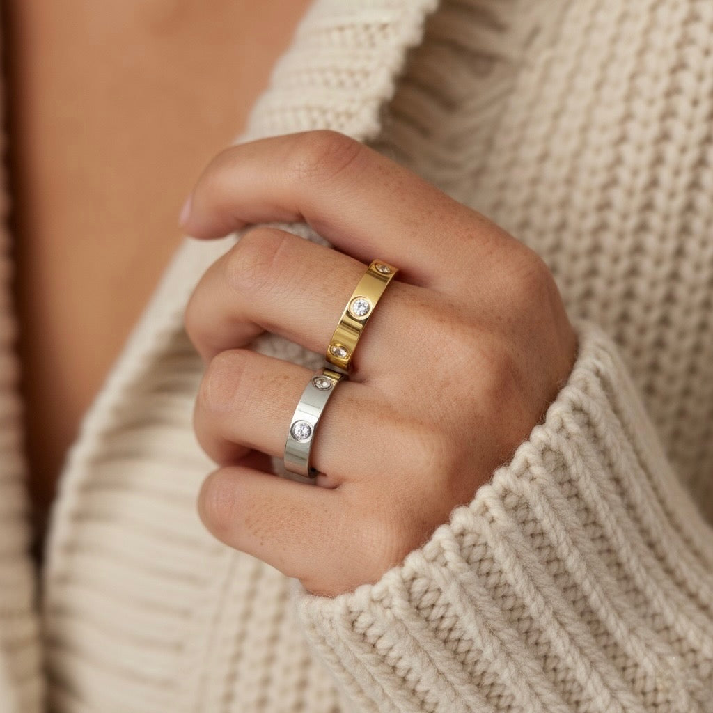 30R5101G - Cali Crystal Ring, Gold