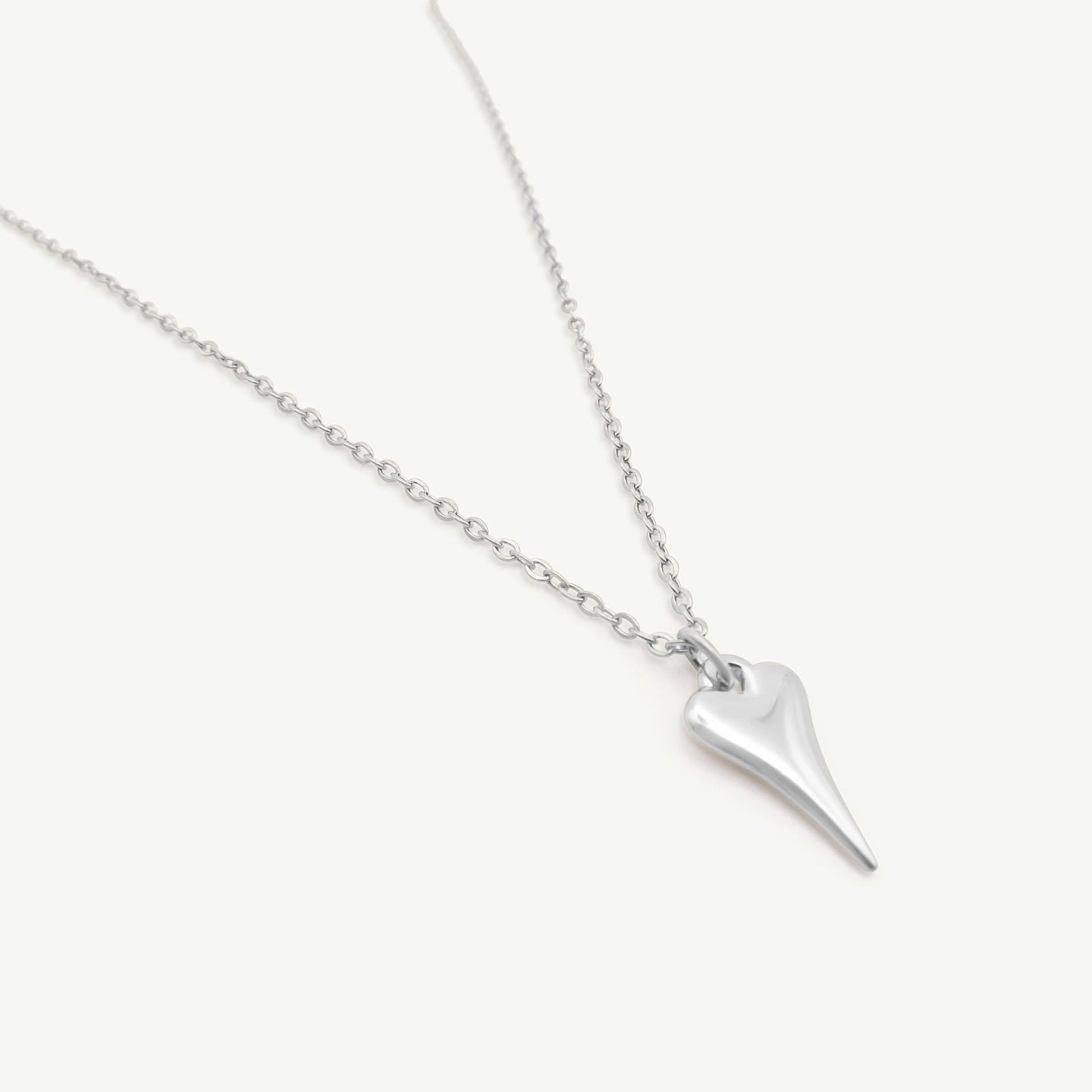 30N1617 - Mini Hourglass Heart Fine Chain Necklace, Silver