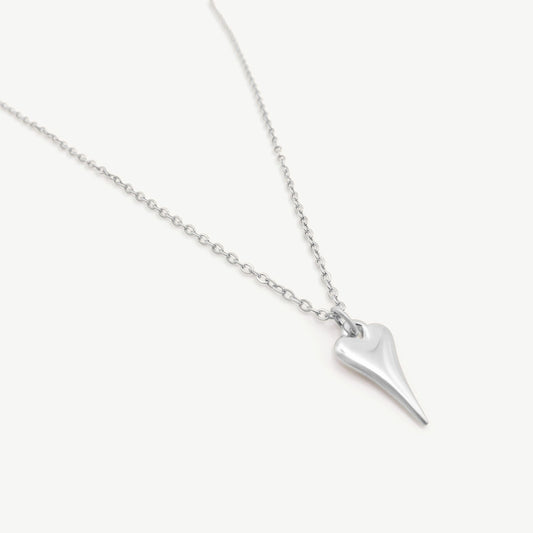 30N1617 - Mini Hourglass Heart Fine Chain Necklace, Silver